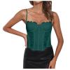 Women's Halloween Corset Top, Black Lace Gothic Bustier with Adjustable Straps and Buckle view 1