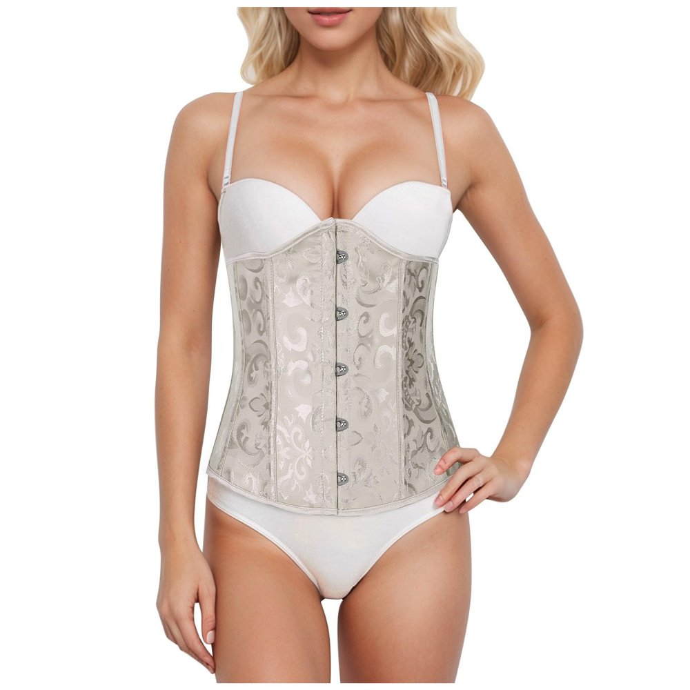Women's Gothic Halloween Corset with Floral Print