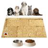 Pet Bowl Mat | Beige Premium Vinyl Feeding Mat for Dogs and Cats - 60x40 cm view 1