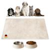 Pet Bowl Mat | Beige Premium Vinyl Feeding Mat for Dogs and Cats - 60x40 cm view 1