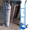 Heavy-Duty Oxygen Cylinder Holder with Large Wheels, Steel Storage Shelf and 2 Safety Chains, for 40/50-Liter Cylinders view 1