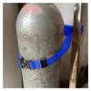 Wall-Mounted Gas Cylinder Holder, 9.4-Inch Adjustable ABS Rack with Safety Straps, Blue view 1