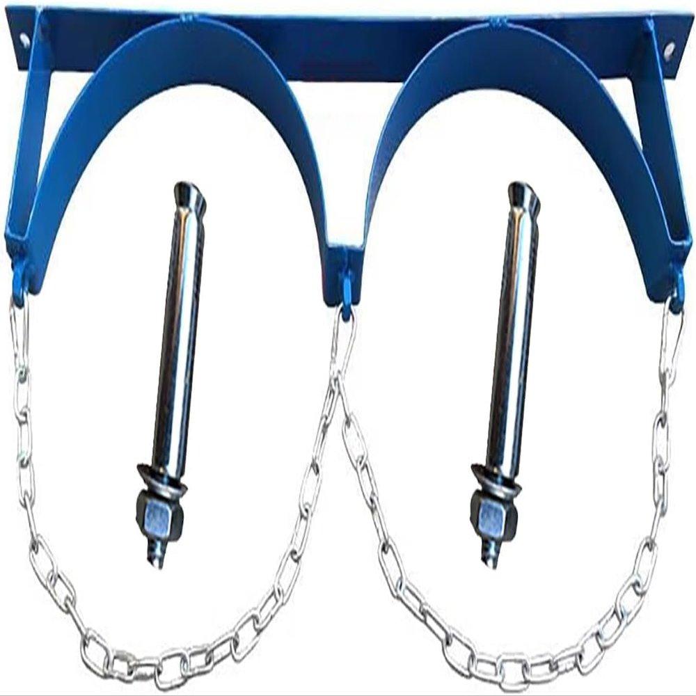 Generic Wall-Mounted Steel Oxygen Cylinder Holder for 1/3 Cylinders, 65 cm Rack