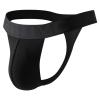 ZC8bdbd Sexy Men's Thongs and G-Strings, Low-Rise Pouch Jock Strap with T-Back, Highly Stretchy, Black, Large view 1