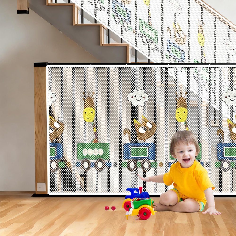 Stair Safety Net 70 x 270 cm, No-Drill Installation