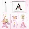 TUZELIYA Personalized Cosmetic Bag with Letter A Keychain view 2