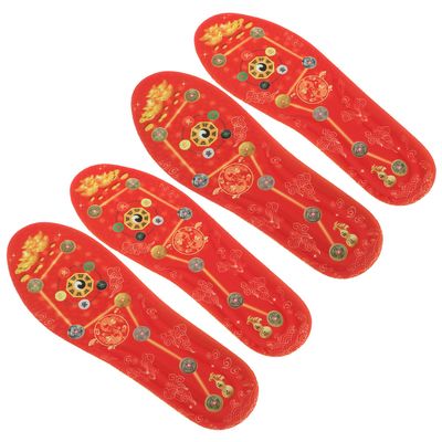 minkissy 2 Pairs Shock-Absorbing Red Insoles, Size 39–40, Breathable Comfort Shoe Inserts for Women and Men with Sweat-Absorbing Technology and Seven Planets Pattern