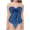 Women's Gothic Floral-Print Lace-Up Corset Top view 1