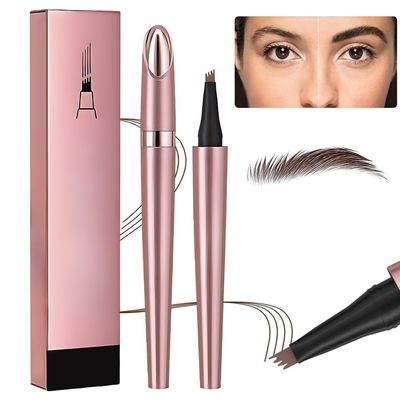 2026 New Magic Waterproof 3D Microblading Eyebrow Pencil, 4-Tip Natural Contour Pencil, Dark Brown