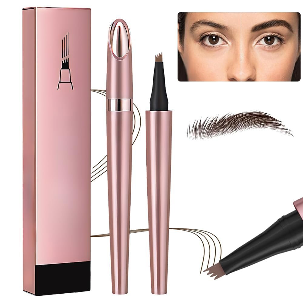 2026 New Magic Waterproof 3D Microblading Eyebrow Pencil, 4-Tip Natural Contour Pencil, Dark Brown