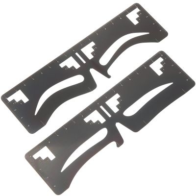 TOYANDONA 2-Piece Stainless Steel Eyebrow Ruler with 3-Point Positioning