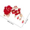 DECHOUS 2-Piece Bridal Hair Clips with Red Pearls and Rhinestones view 2