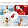 DECHOUS 2-Piece Bridal Hair Clips with Red Pearls and Rhinestones view 3