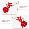 DECHOUS 2-Piece Bridal Hair Clips with Red Pearls and Rhinestones view 4
