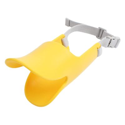 Duckbill Dog Muzzle, Soft Silicone, Anti-Bite, with Nylon Strap, for Barking, Chewing, Licking, Training, Small, Medium, and Large Dogs, Yellow