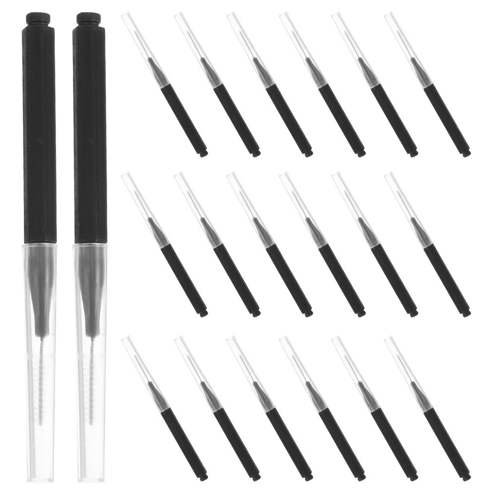 50 Black Interdental Brushes Made of PP and Stainless Steel