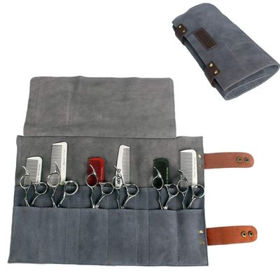 Cabilock 12-Compartment Roll-Up Hairdressing Tool Bag, Durable Leather
