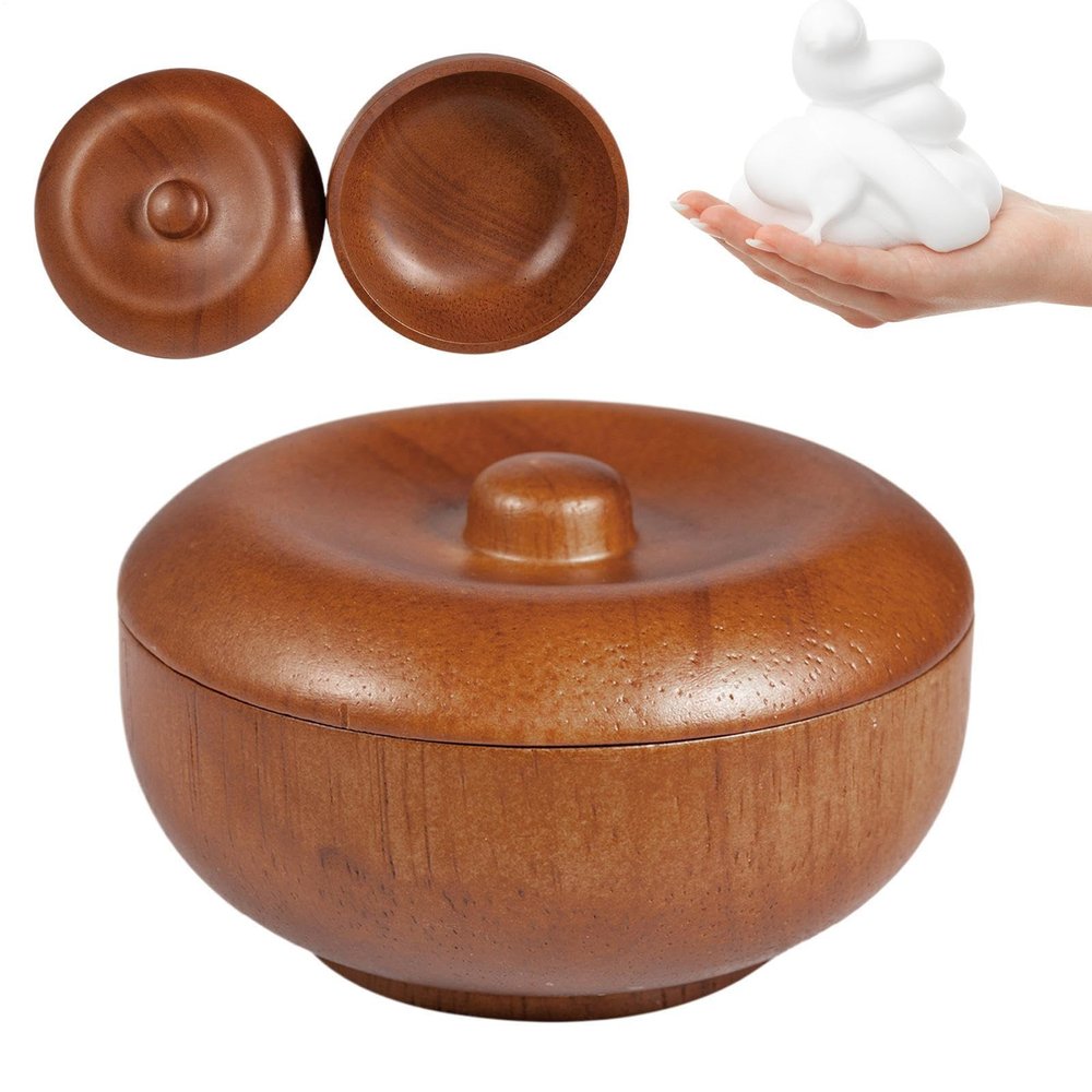 Genrico Wooden Shaving Soap Bowl with Lid