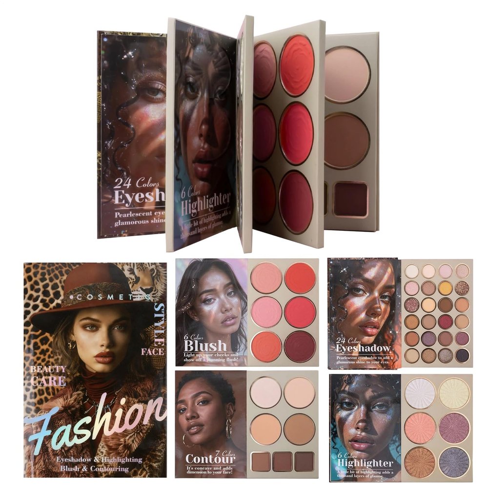 Matte & Shimmer Blush and Highlighter Face Palette