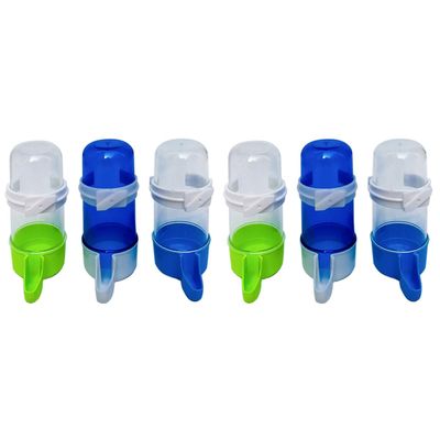Ciieeo Automatic Bird Water Fountain, 6-Piece Plastic Set, Space-Saving, for Parrot Cages, Assorted Color