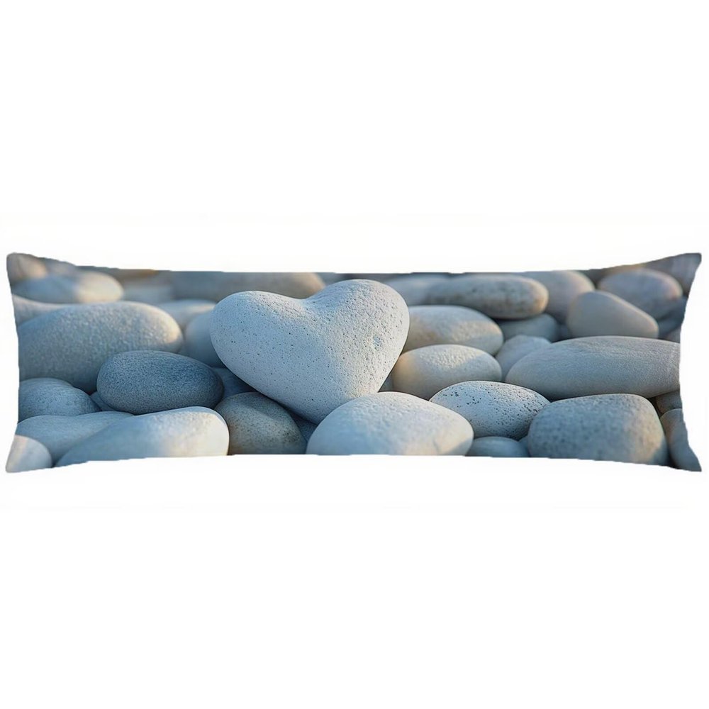Beige Side Sleeper Pillowcase 40 x 140 cm, Duck-Egg Velvet Pregnancy Pillow Cover with Invisible Zipper