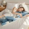 Beige Side Sleeper Pillowcase 40 x 140 cm, Duck-Egg Velvet Pregnancy Pillow Cover with Invisible Zipper view 4