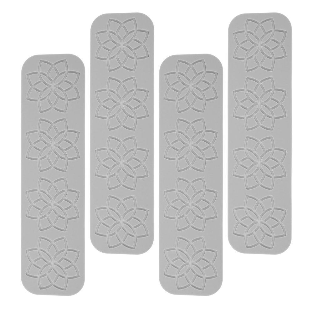 TOGEVAL Lotus Lace Fondant Mold, 4-Piece Silicone Set