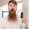 Yellow Beechwood and Bristle Beard Brush for Men view 3