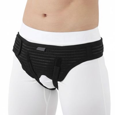 YGER JZGB Inguinal Hernia Belt for Men, Adjustable Truss with 4 Pressure Pads, Black, XL