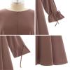 ODIZLI Women's Muslim Abaya Long-Sleeve Tie-Cuff Prayer Dress, Khaki, Medium view 4