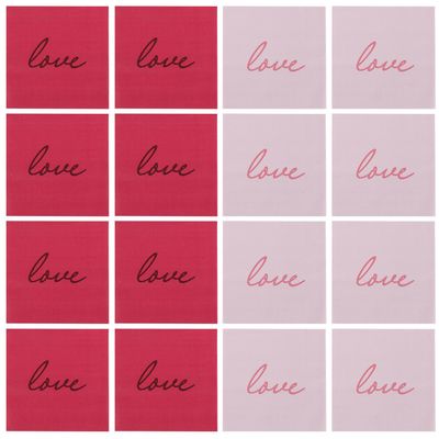 WATIIFUFU 80-Count Valentine's Day Paper Napkins, 2-Ply, Red and Pink