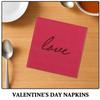 WATIIFUFU 80-Count Valentine's Day Paper Napkins, 2-Ply, Red and Pink view 3