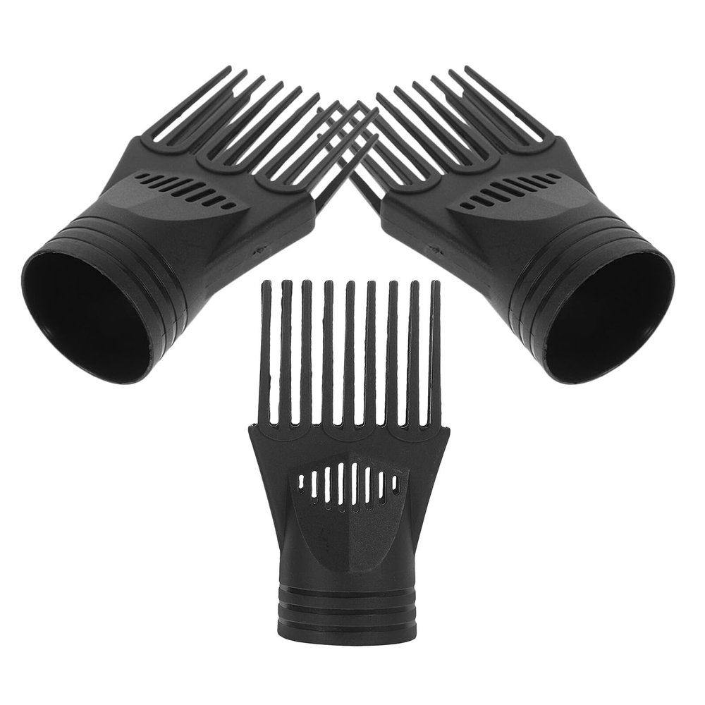 BAZEITFLOW 3-Piece Black Plastic Hair Dryer Comb Attachments
