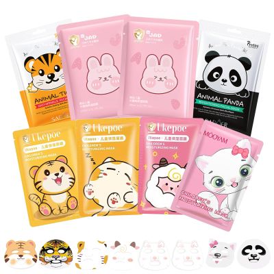 8 Sheet Face Masks for Kids with Animal Designs