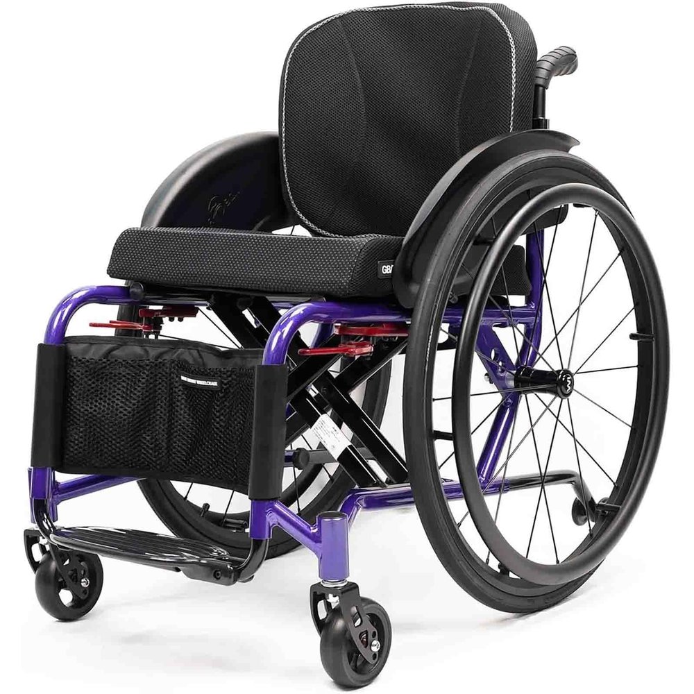 Portable Folding All-Terrain Ultralight Sport Wheelchair, Self-Propelled Manual, Purple A, 42 cm/16.5 in Seat