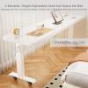 Height-Adjustable Computer Desk with Hand Crank, Rolling Bed Table with 360, Sturdy Laptop Table for Hospital and Home (White 3, 240 cm/94.4 in) view 2