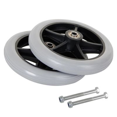 Universal Polyurethane Solid Front Wheel for Wheelchairs, 6-Inch White