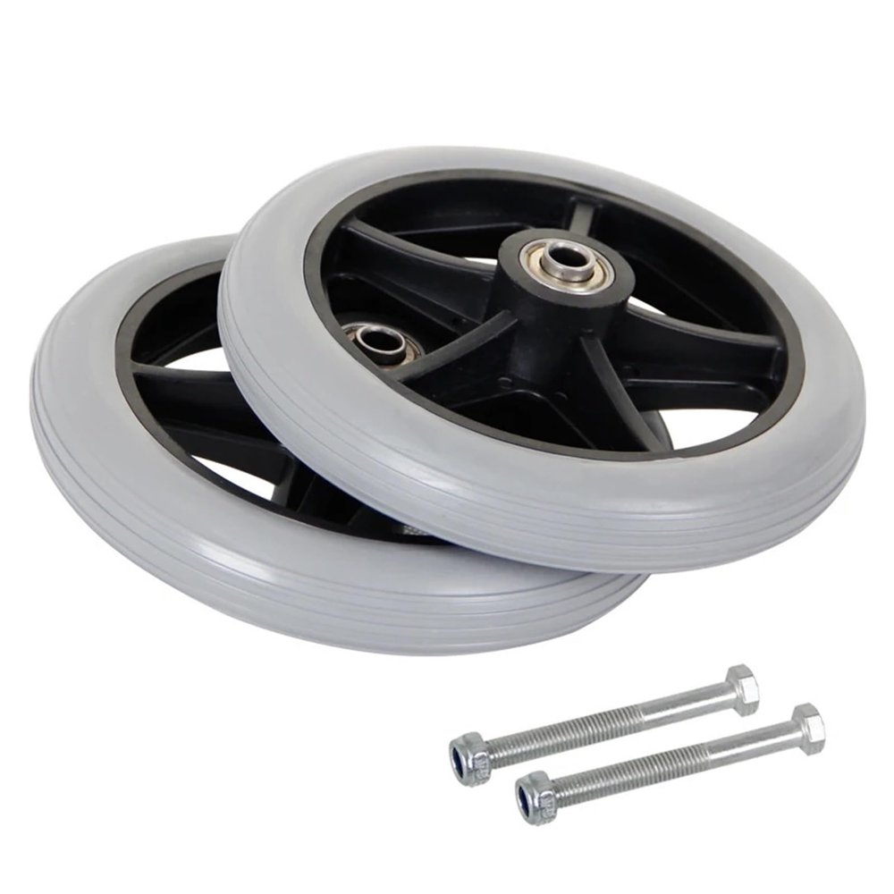 Universal Polyurethane Solid Front Wheel for Wheelchairs, 6-Inch White