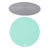 Parliky 2-Pack Silicone Pet Feeding Mats, Gray and Green, Non-Slip, Heat-Resistant, Food-Grade, Reusable view 1