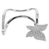 Healvian Rhinestone Butterfly Metal Fingernail Ring view 1