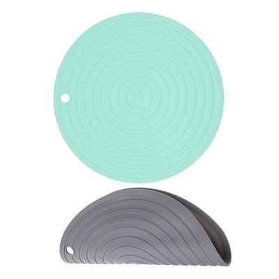 BESPORTBLE 2-Piece Non-Slip Silicone Feeding Mat Set for Dogs and Cats, Noise-Reducing, Microwave-Safe, Small Indoor and Outdoor Placemat