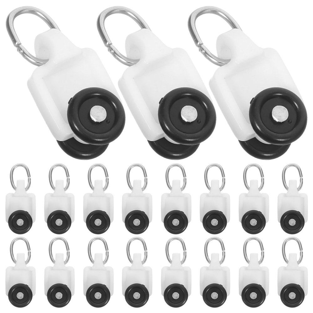 Low-Noise Curtain Track Rollers, 100-Pack with Guide Rollers