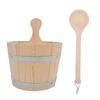 Homoyoyo 5 L Sauna Bucket and Wooden Ladle with Ergonomic Handle view 1