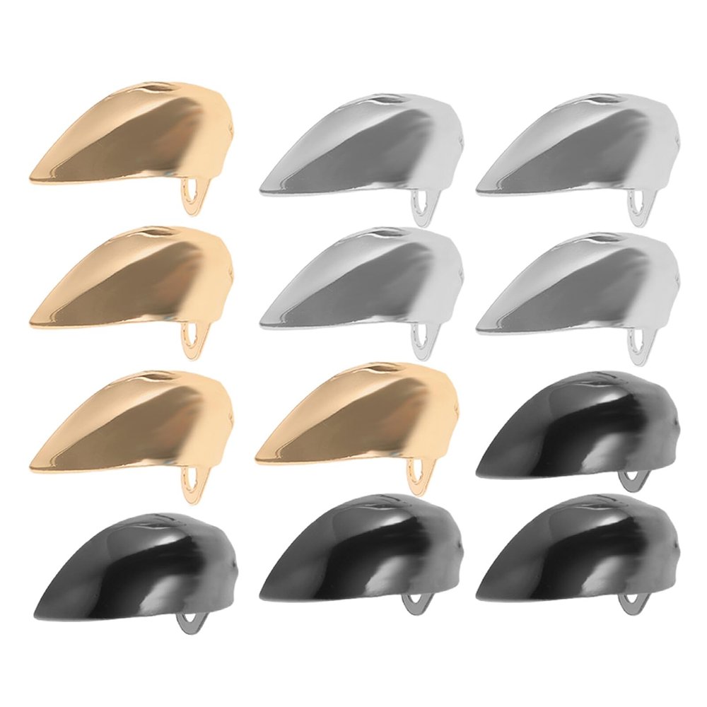 Healvian 6 Pairs Metal Toe Caps for High Heels, Gold, Silver & Black