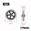 1/2 Pcs 6/7/8-Inch Replacement Wheels for Wheelchairs, Rollators, Walkers and Chairs, Solid Rubber Casters (2 Pcs, 7-Inch, Gray) view 2