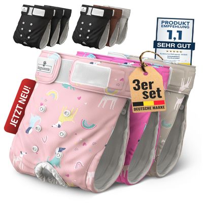 Washable Dog Diapers for Female Dogs, Male Dogs & Cats, 3-Pack