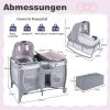 DREAMADE 5-in-1 Baby Travel Crib with Mattress, Changing Table, Wheels, Carry Bag, Music Box and Hanging Toys, Pink view 3