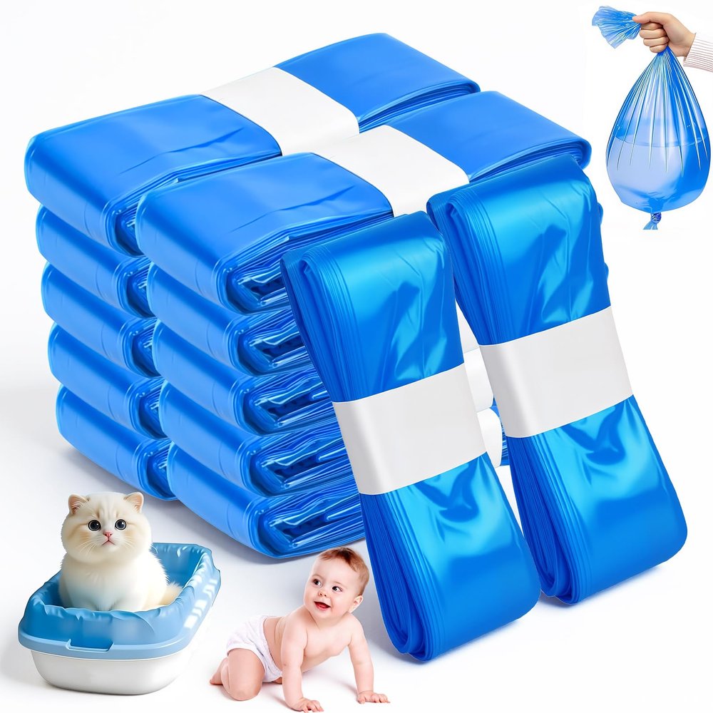 Kuvarix Diaper Pail Refill Film, 12 Cat Litter Bags, 4.5 m, Blue