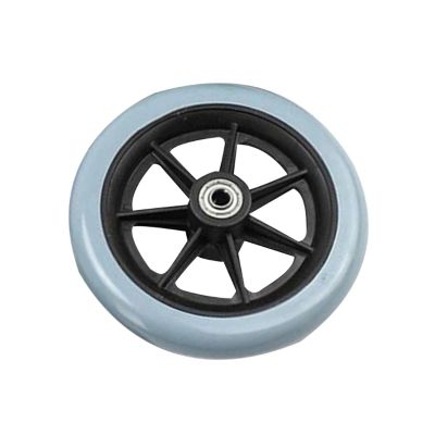 6/8-Inch Front Wheels with Smooth Solid Rubber Tires, Replacement Parts for Wheelchairs (Gray, 8 Inch)