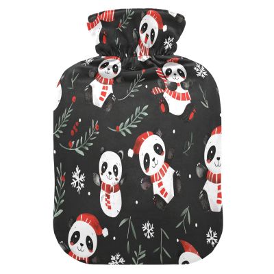 Hot Water Bottle with Fleece Cover, PVC, 2 L
